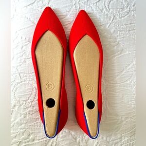 Rothy’s bright red women’s point shoe